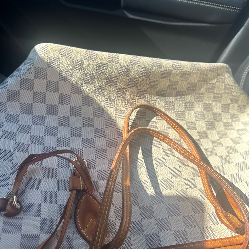 Louis Vuitton Checkered Tote with Brown Straps